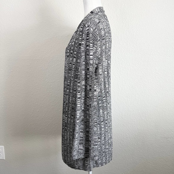 EILEEN Fisher Open Front Cardigan Sweater Gray Silk Organic Linen Women's M - Picture 3 of 7